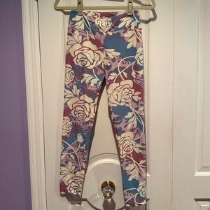 LuLaRoe Pastel Floral Tie-Dye One Size Leggings